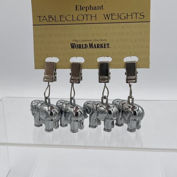 Discontinued World Market Elephant Tablecloth Weights - Picture 1 of 4